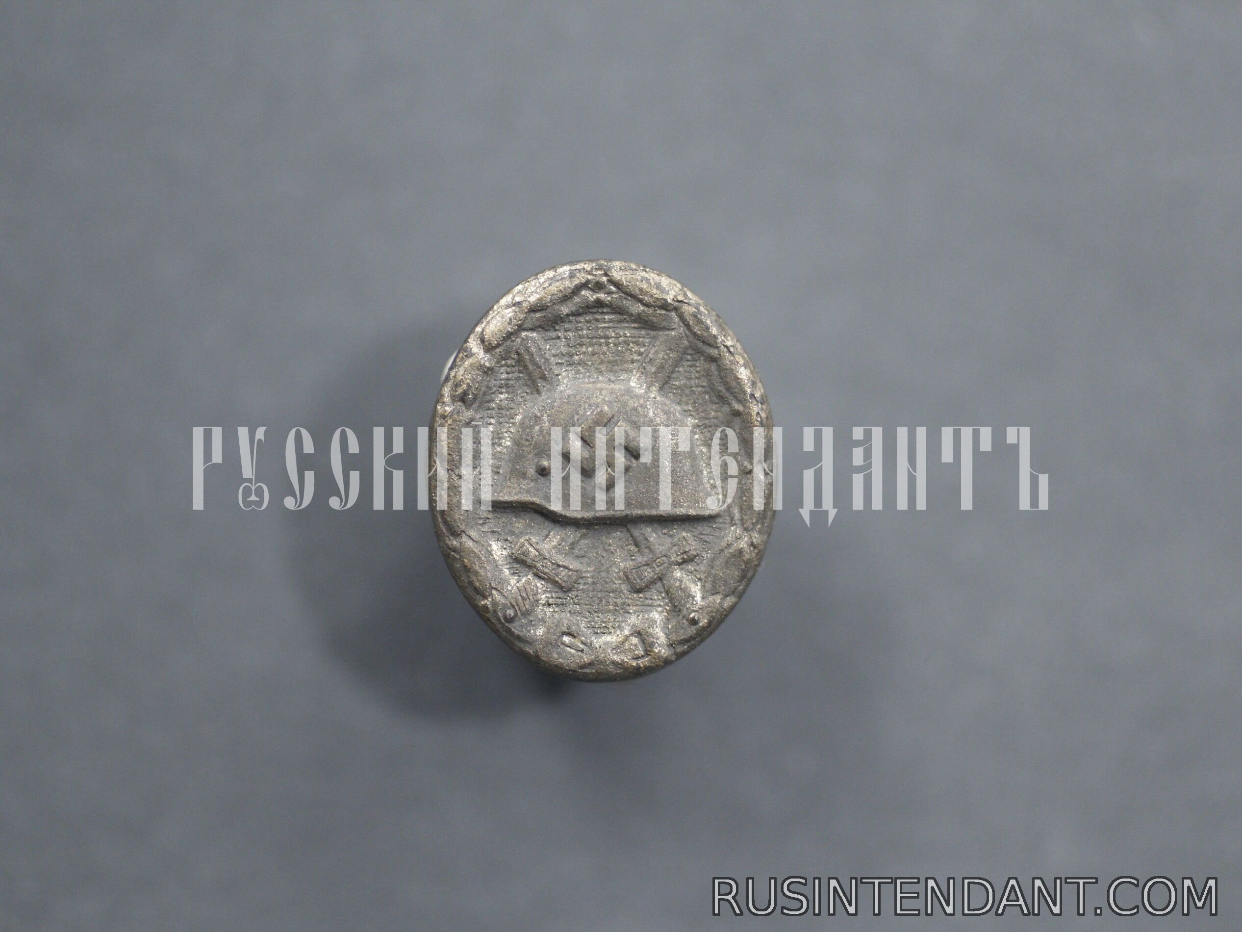 Фото 1: Миниатюрный знак «За ранение» в серебре 