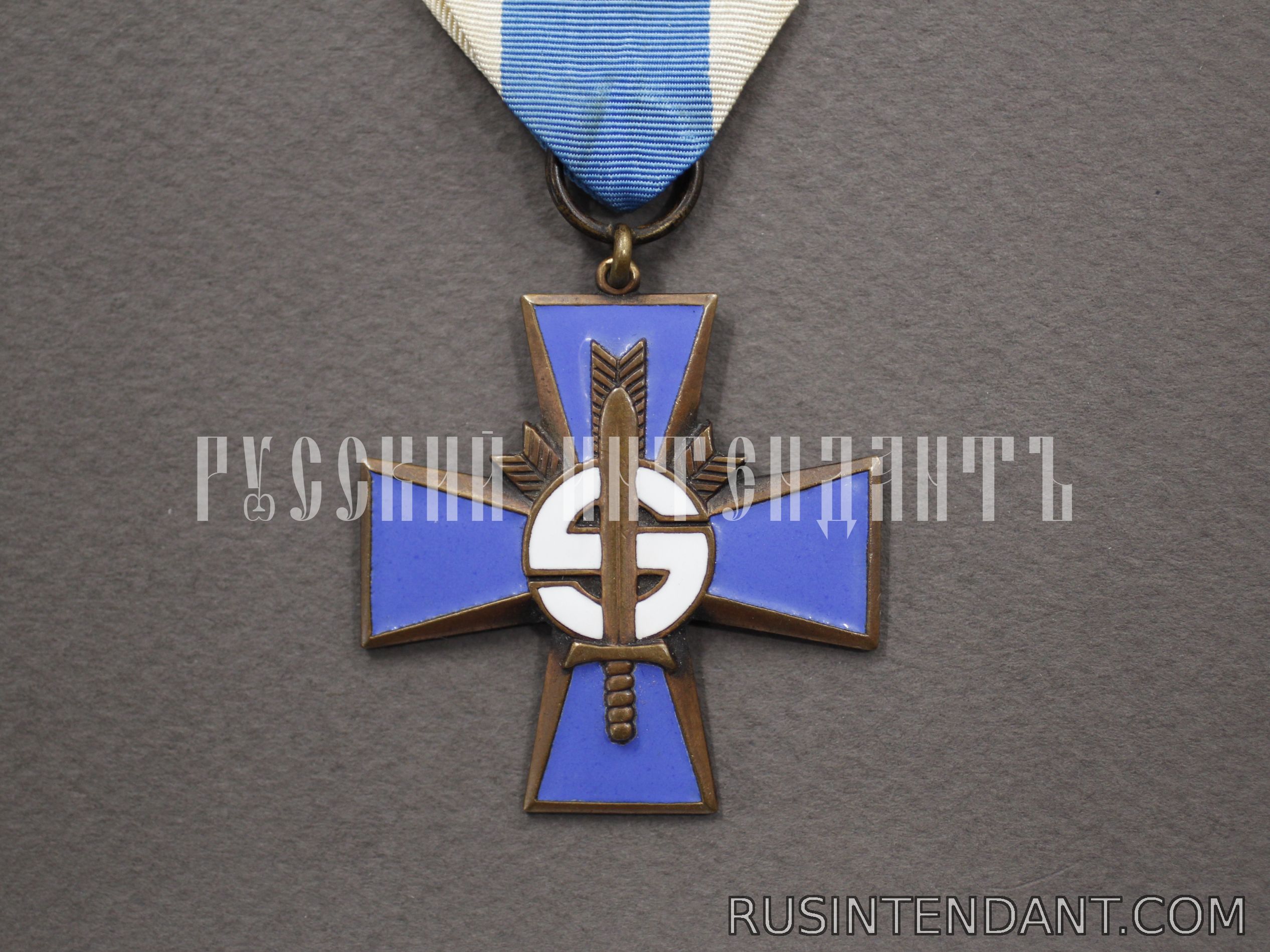 Фото 1: Синий крест «За заслуги в гражданской гвардии» Шюцкор 