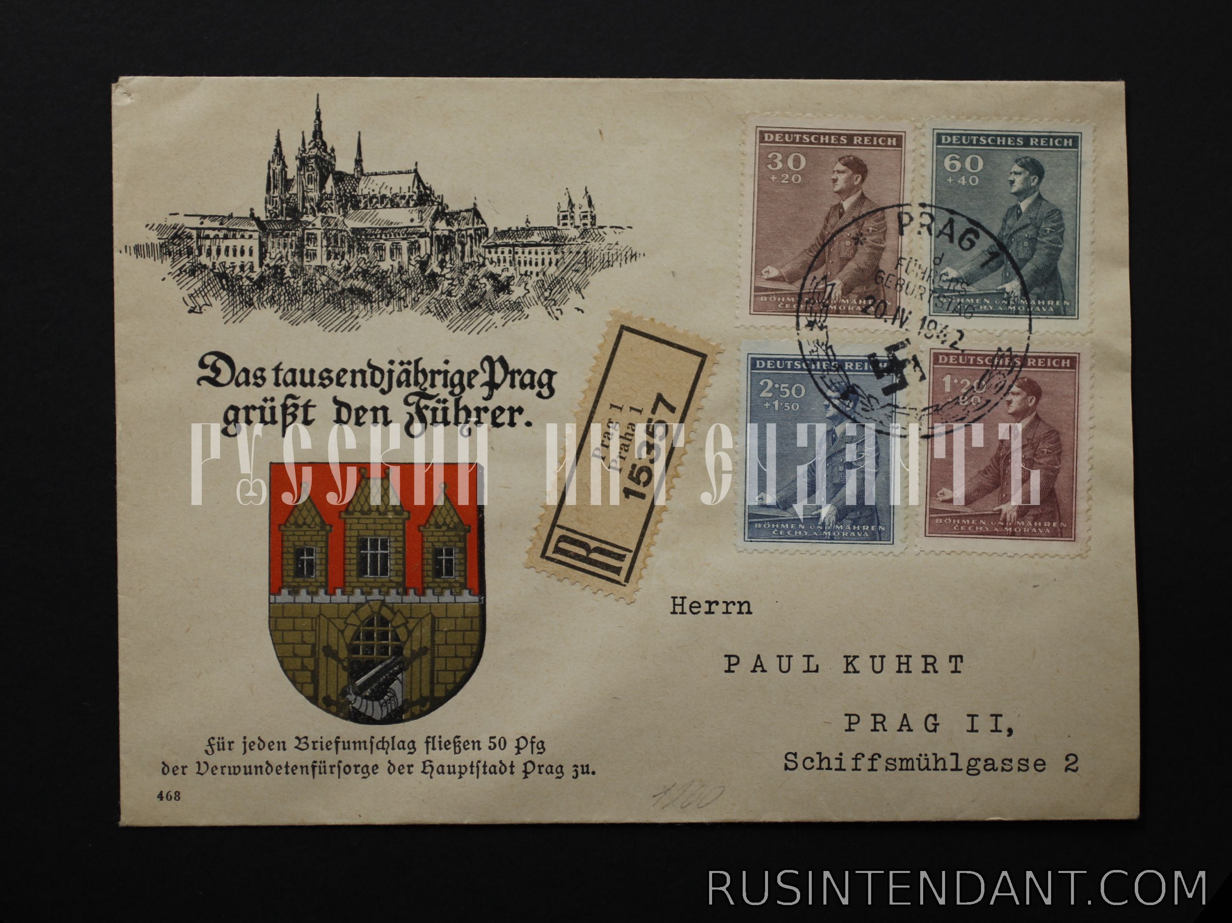 Фото 1: Почтовый конверт со спецгашением 1942 года 