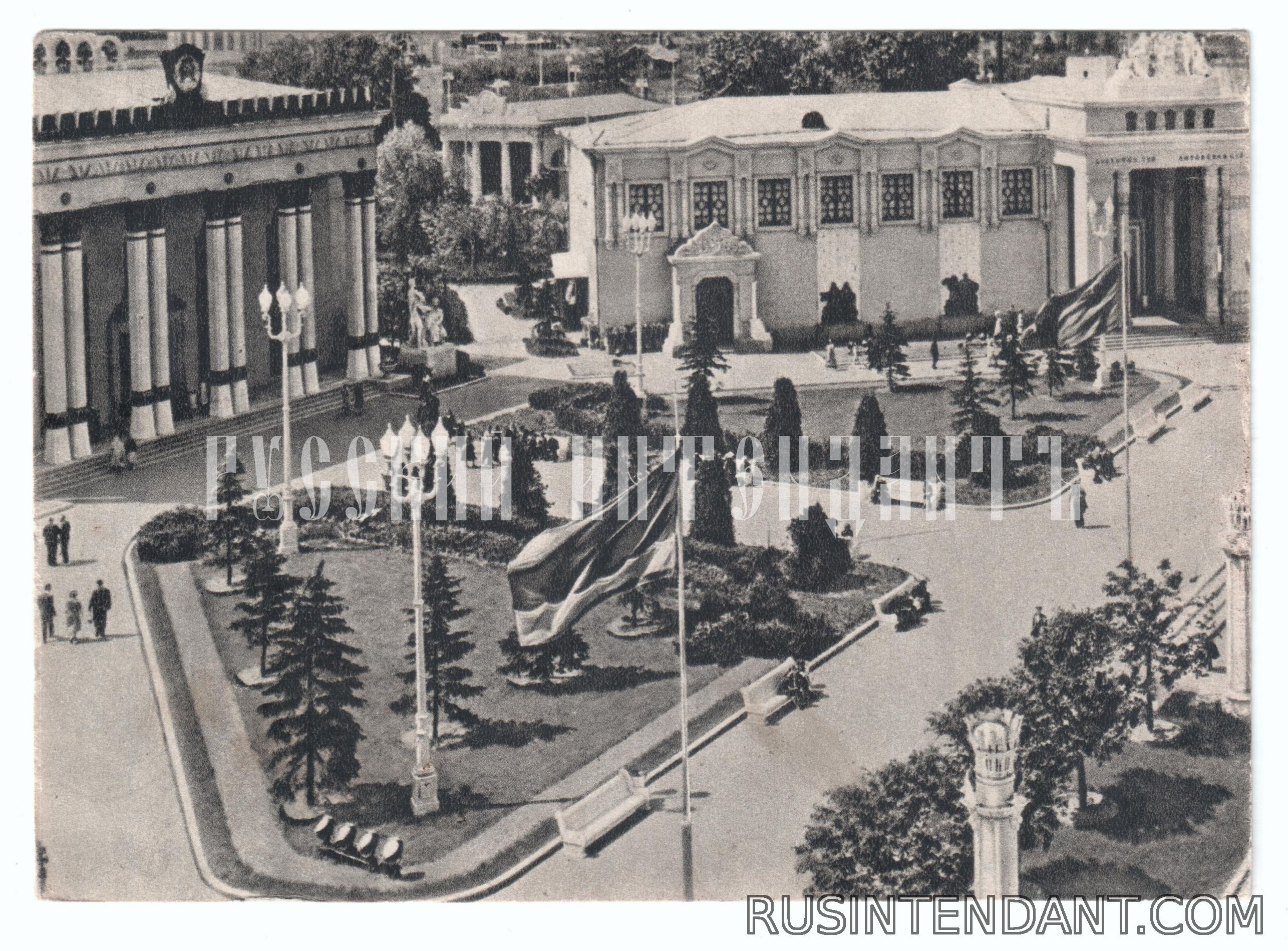 Фото 1: Почтовая карточка «ВСХВ Павильоны Латвийской ССР и Литовской ССР» 