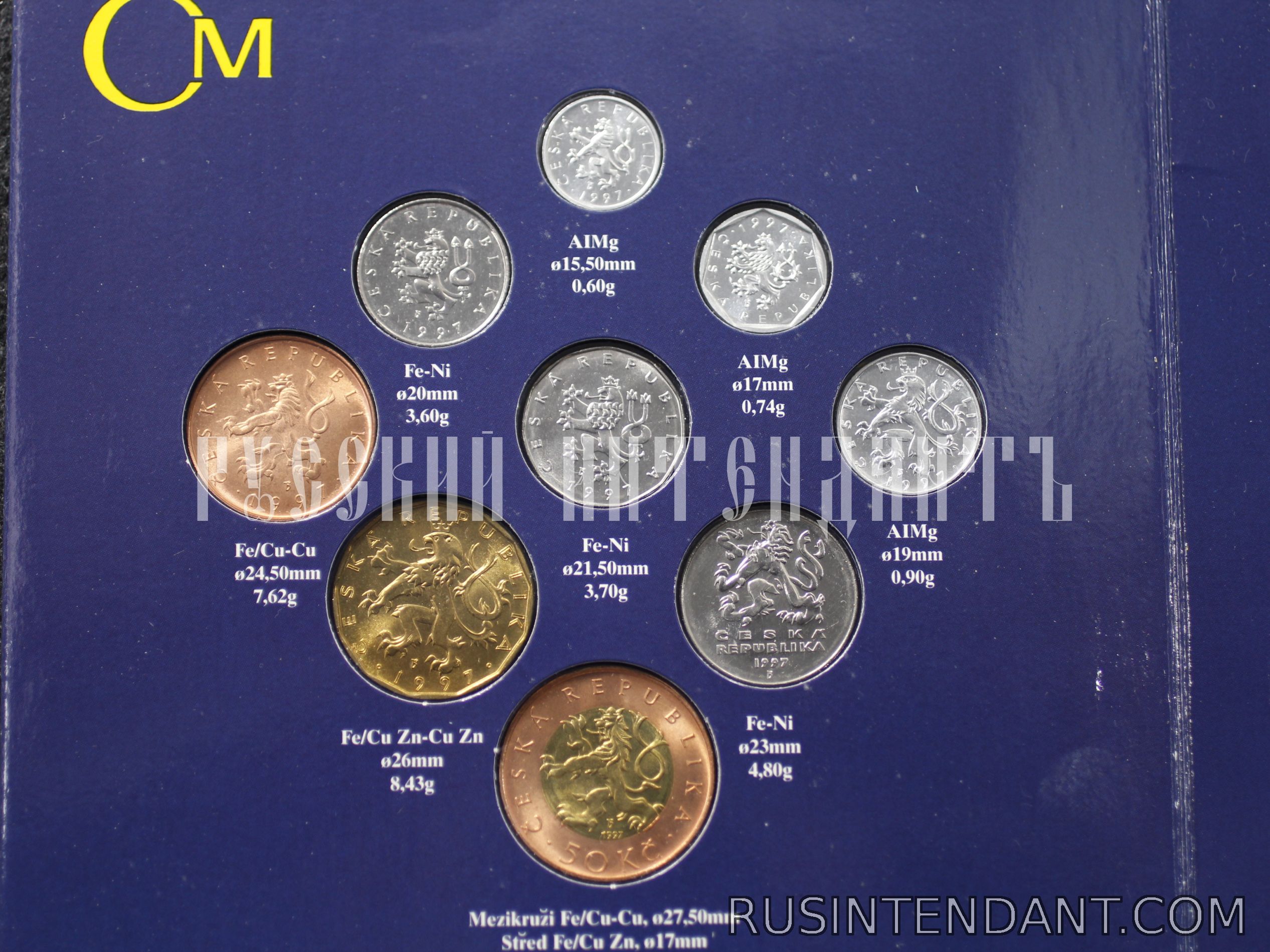 Фото 5: Набор монет Чешской республики за 1997г. 