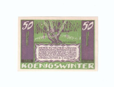 Нотгельд 50 пфеннигов Кёнигсвинтер (Königswinter)