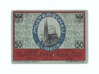 Нотгельд 50 пфеннигов города Любек (Lübeck)
