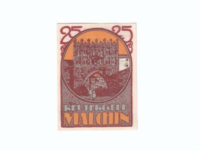 Рейтергельд 25 пфеннигов Malchin Stadt