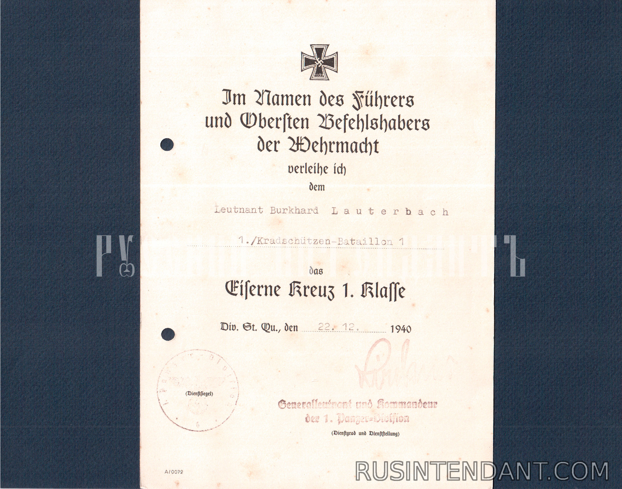 Фото 14: Комплект наград с документами "Grossdeutschland" 